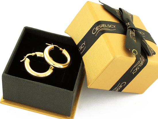 Kolczyki złote małe dmuchane kółka 30mm