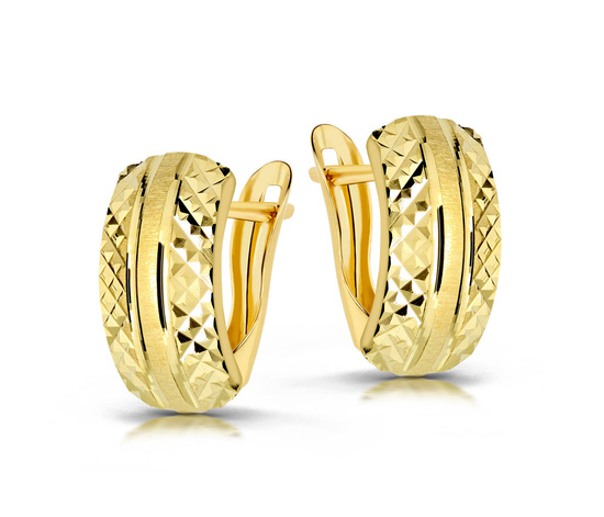 Złote kolczyki 585 diamentowane - klasyczne