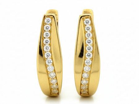 Kolczyki angielskie zapięcie z białymi kamieniami