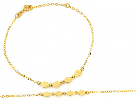 Bransoletka złota z ozdobami kółeczkami błyszcząca