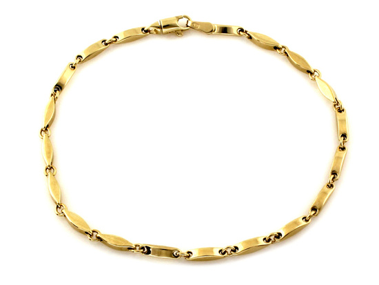 Bransoletka złota ze sztywnych elementów