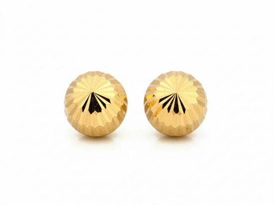 Kolczyki złote diamentowane kulki sztyfty 6mm