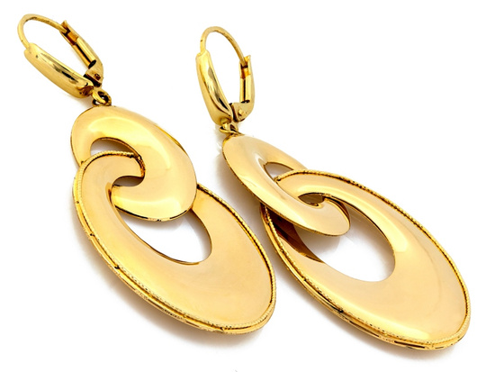 Kolczyki złote długie duże ruchome efektowne