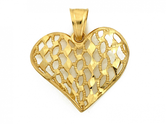 Zawieszka złota ażurowe serce