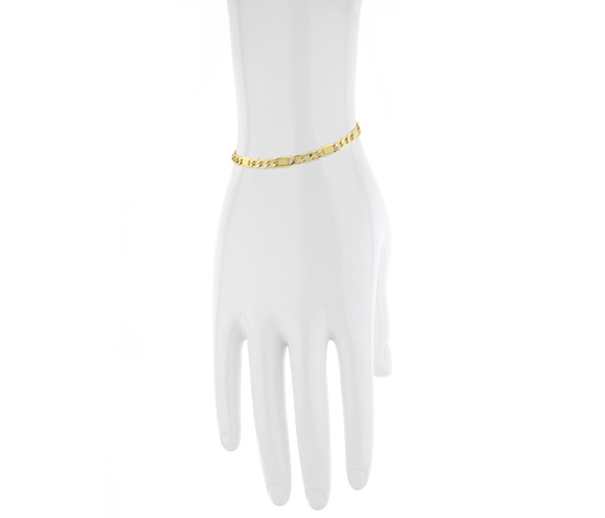 Złota bransoletka 585 figaro z blaszkami