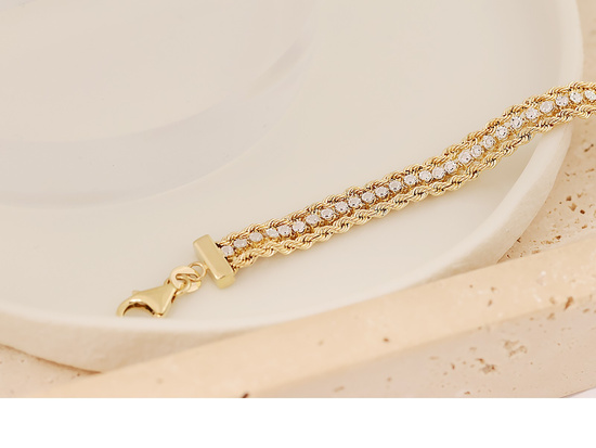 Bransoletka złota taśma łańcuszkowy wzór
