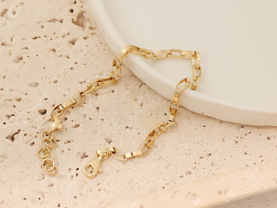 Bransoletka złota owalne ogniwa modna elegancka