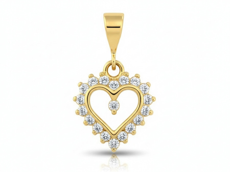 Serce złote z cyrkoniami zawieszka