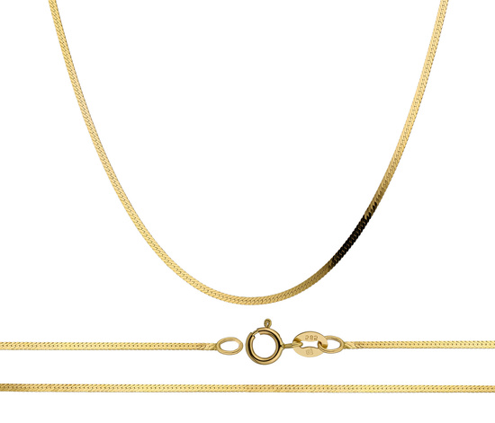 Złoty łańcuszek 585 taśma, żmijka