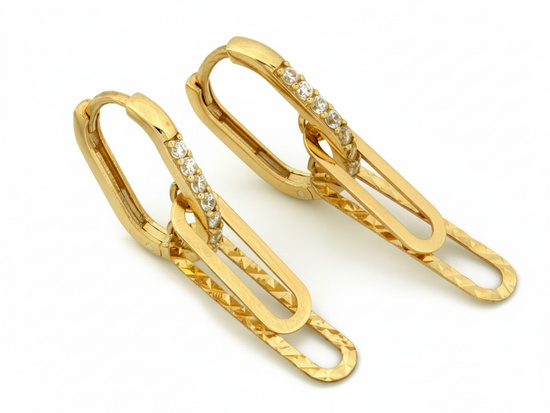 Kolczyki złote oryginalne modne nowoczesne subtelne