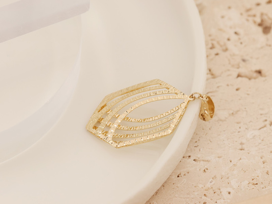 Zawieszka złota duża ażurowa geometryczna