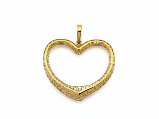 Zawieszka złota duże serce kontur
