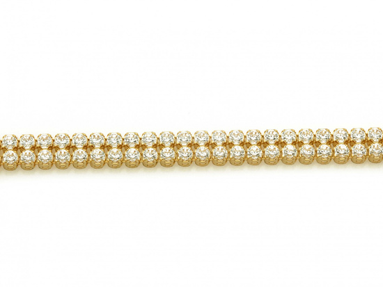 Bransoletka złota podwójna tenisowa z cyrkoniami