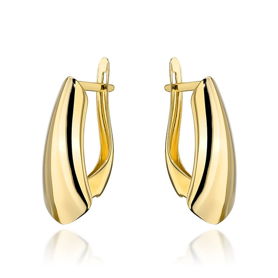 Złote kolczyki 585 gładkie, nowoczesne
