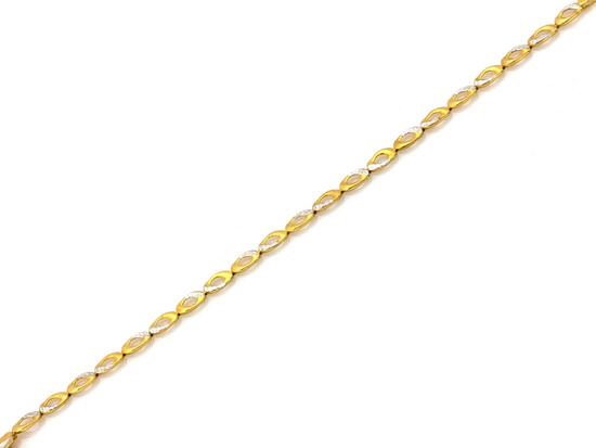 Bransoletka złota elementowa dwukolorowa