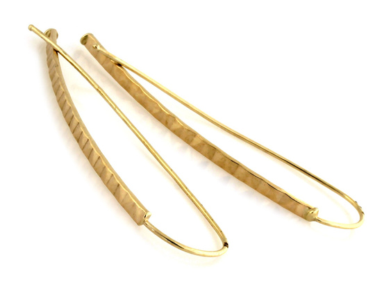 Nowoczesne kolczyki złote przeciągane bez kamieni