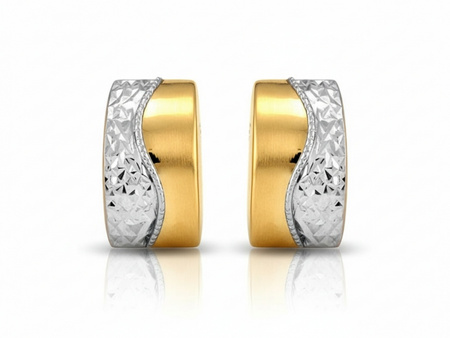 Diamentowane złote kolczyki na angielskim zapięciu