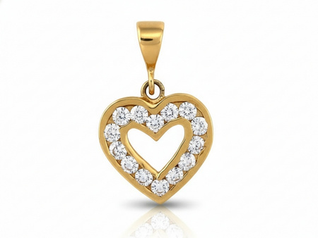 Zawieszka złota serce z cyrkoniami