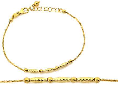 Elegancka złota bransoletka z kulkami dyskretna subtelna