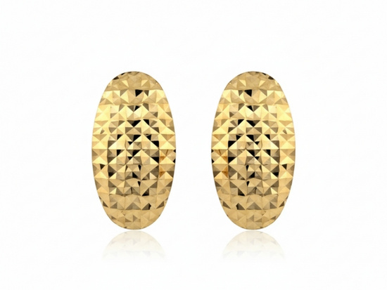 Kolczyki złote owalne angielskie blaszki