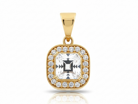 Zawieszka złota markiza z kwadratowym centralnym kamieniem