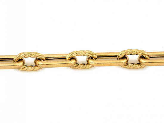 Złota bransoletka z dużych owalnych ogniw