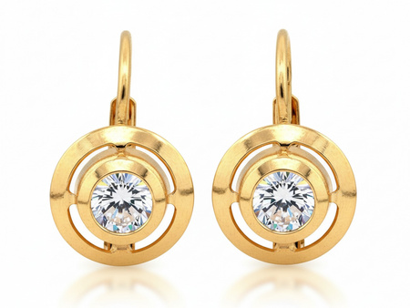 Złote kolczyki angielskie z cyrkonią
