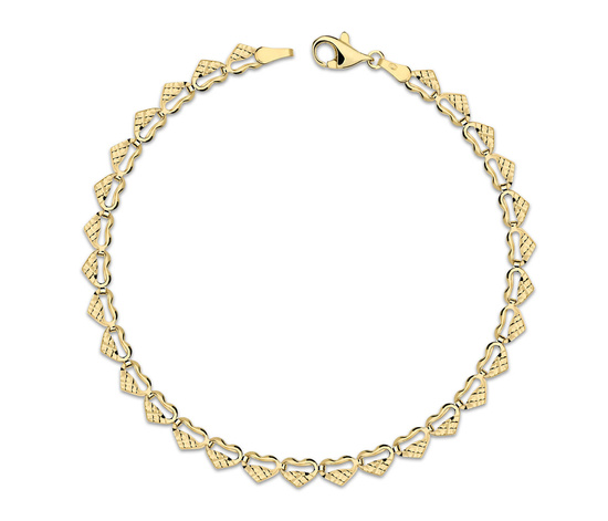 Złota bransoletka 375 serca