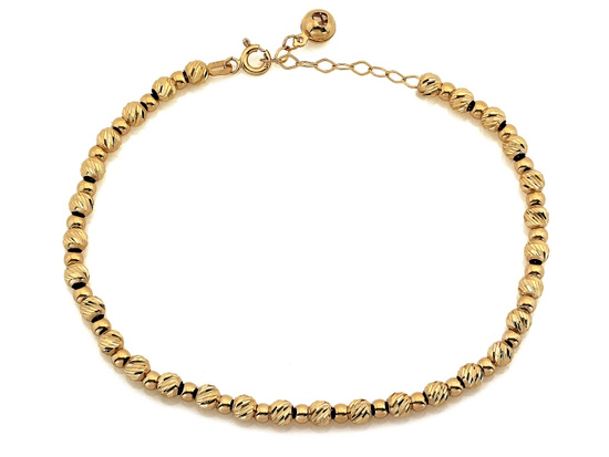 Bransoletka złota z diamentowymi kulkami