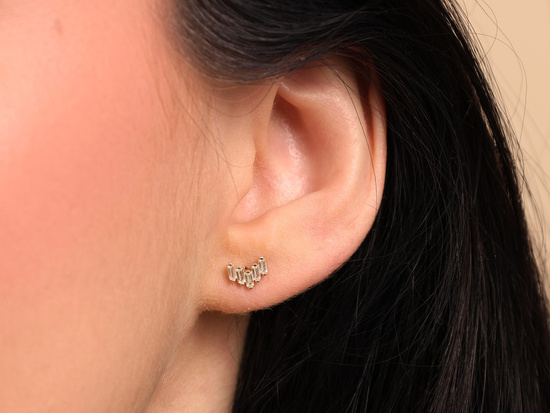 Kolczyki złote z cyrkoniami na sztyfcie