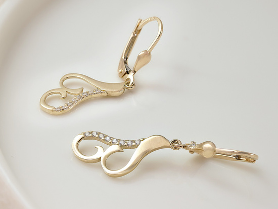 Kolczyki złote wiszące angielskie