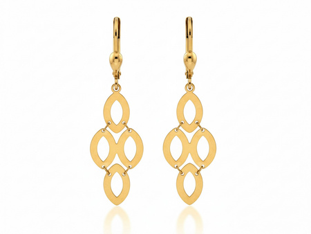 Kolczyki złote wiszące ruchome