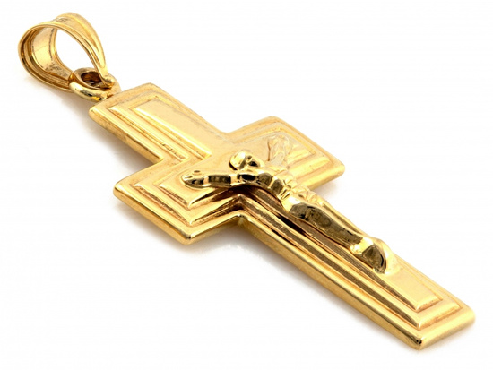 Zawieszka złota krzyż z Jezusem wisiorek