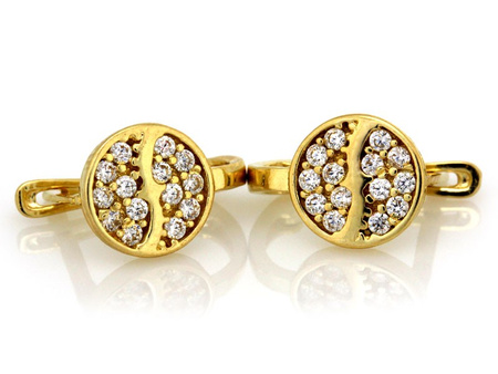 Kolczyki ze złota z cyrkoniami na angielskim zapięciu