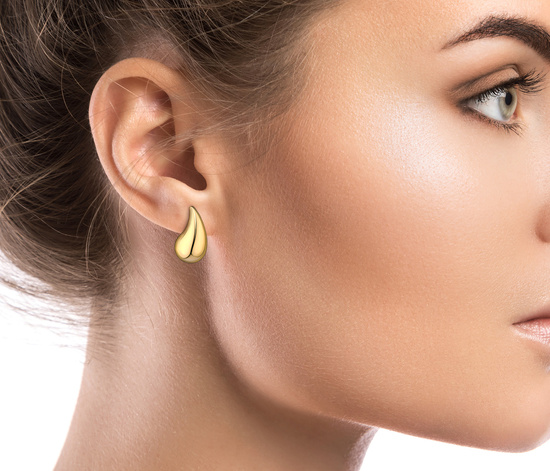 Złote kolczyki 585 nowoczesne duże krople