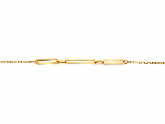 Bransoletka złota łańcuszkowa delikatna z dodatkiem dużych ogniw