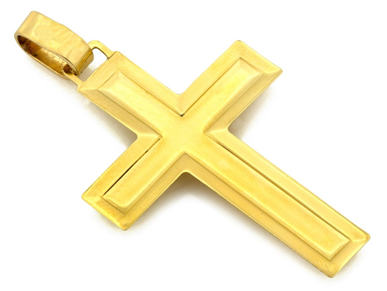 Krzyżyk złoty z Jezusem zawieszka wisiorek