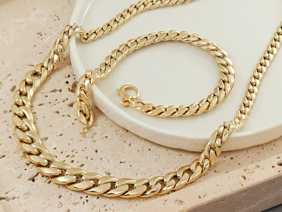 Bardzo gruba złota bransoleta pancerka