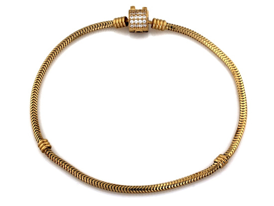 Bransoletka złota linka żmijka baza pod charmsy