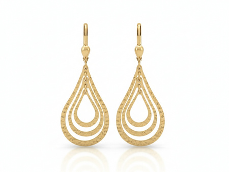 Kolczyki złote wiszące błyszczące elementy