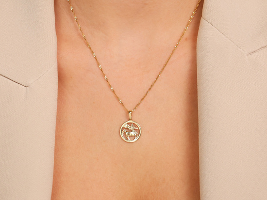 Strzelec zodiak zawieszka złota wisiorek