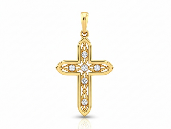 Mały złoty krzyżyk na łańcuszek dla kobiety