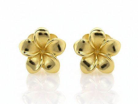 Kolczyki złote kwiatuszki na sztyfcie