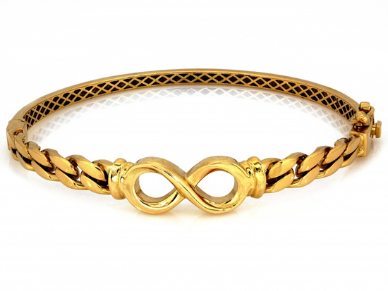 Bransoletka złota sztywna z nieskończonością