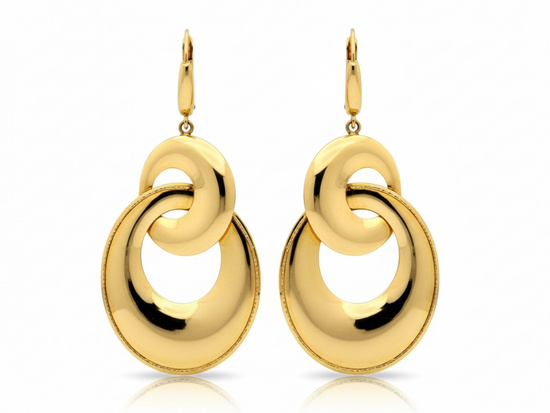 Kolczyki złote długie duże ruchome efektowne