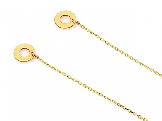 Kolczyki złote przeciągane z kółeczkiem z ringiem