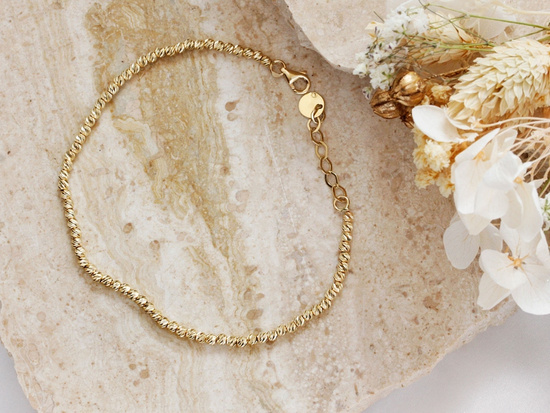 Bransoletka złota diamentowane kulki