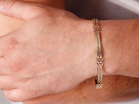 Bransoletka złota męska sztywne elementy