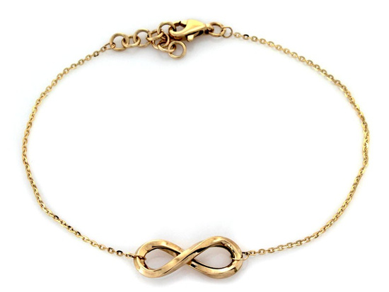 Złota bransoletka celebrytka z nieskończonoscią