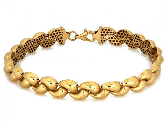 Złota bransoletka elementowa z małych dmuchanych kropli